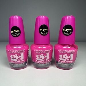 L.A. Colors Color Craze Gel Like Nail Polish Glows in Black Light Fearless 3X